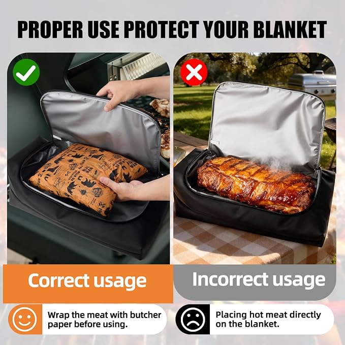 BBQ Blanket for Resting Meat, Leak-Proof Insulated Meat Resting Bag, 270° Top - Image 4