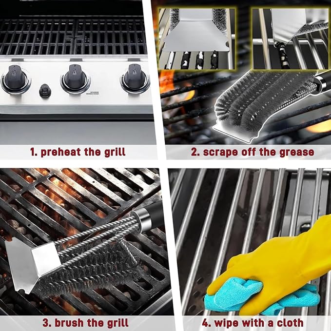 HEXAR® Grill Brush, Barbecue Grill Cleaning Brush Combination of Brush - Image 5