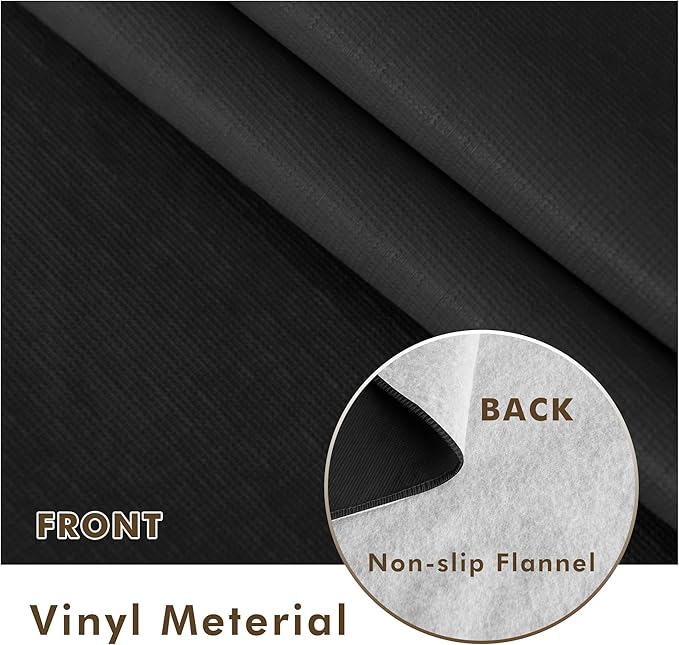 Nasitos 2 Pack Black Table Cloth Rectangle 52x70 Inch-Vinyl Plastic Table Cloth - Image 3