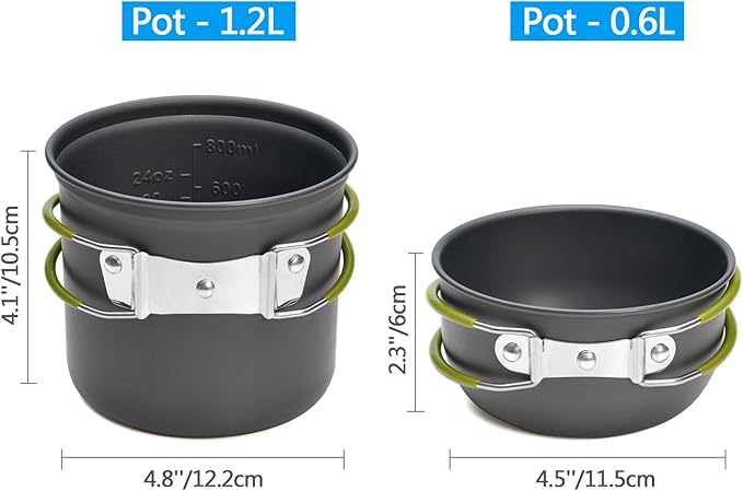 Odoland Camping Cookware Stove Carabiner Canister Stand Tripod and Stainless - Image 3