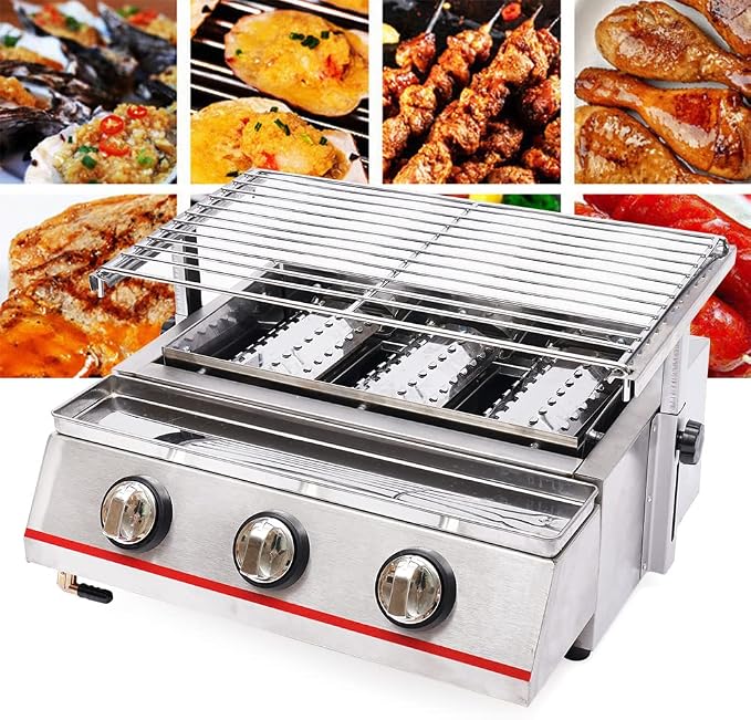 3-Burner Portable Gas Grill, Stainless Steel BBQ Gas Grill - Image 5