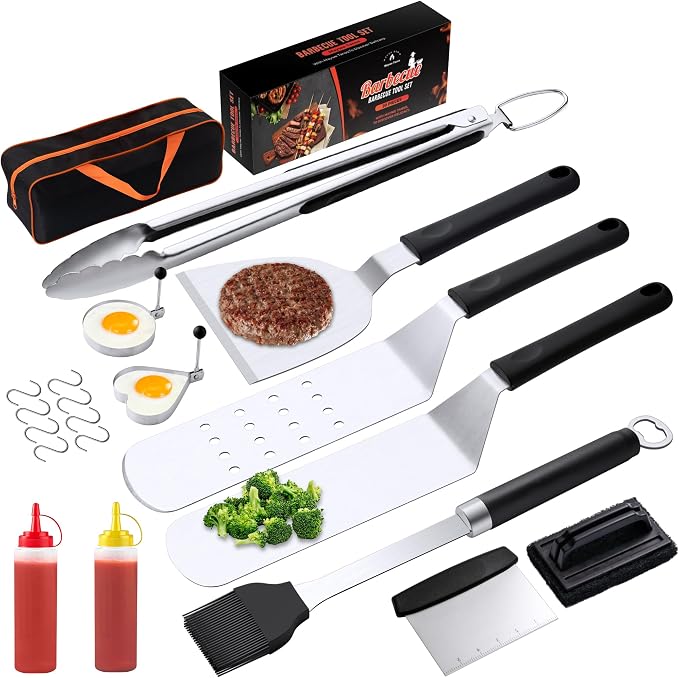 Griddle Accessries Kit, Grill BBQ Spatula Utensils Set by MayweTanso