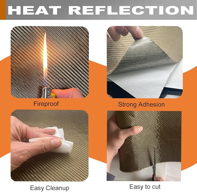 Titanium Thermal Barrier Adhesive Backed Heat Blanket Heat Shield Mat 12'' X - Image 2