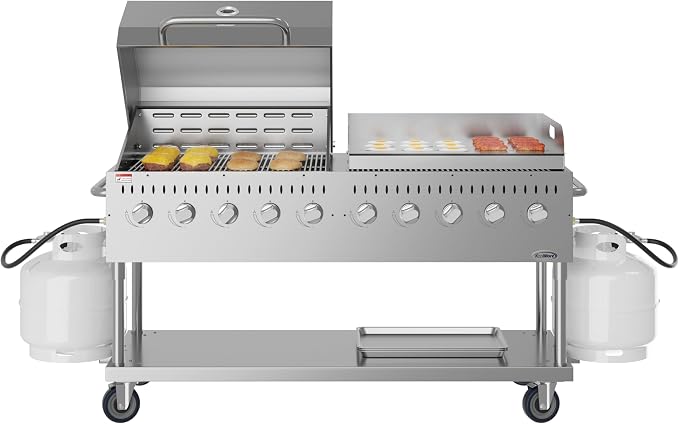 72 in. 10-Burner Commercial Outdoor Propane Gas Grill - Image 3