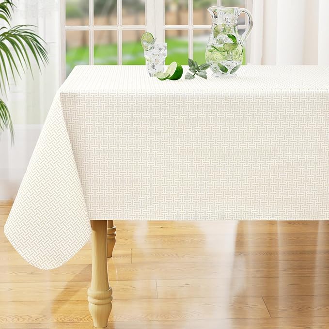 misaya Rectangle Waterproof Vinyl Table Cloth, Plastic Tablecloth by misaya