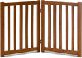 LZRS 2-Panel Wooden Free Standing Foldable Dog Gate Indoor – Solid Hardwood 24" by LZRSPET