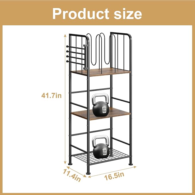 Towel Rack Free Standing 3-Tier M-Shaped Detachable Dividers, 4 Rotatable Bars - Image 7