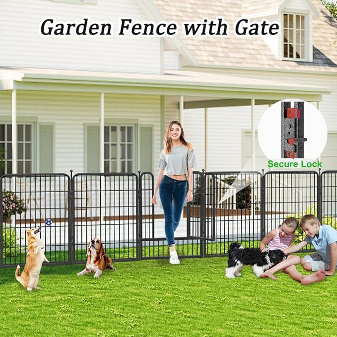 Garden Fence with Gate Metal Fencing - Image 2