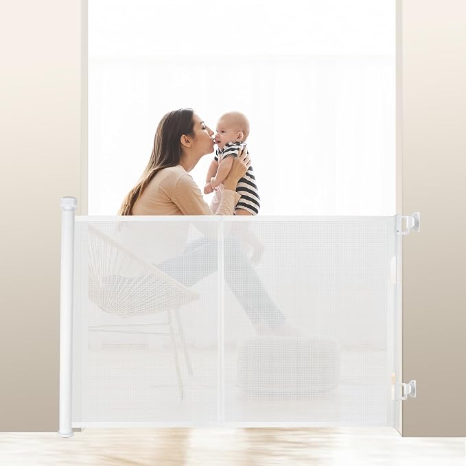 120 inches Extra Wide Baby Gate, 34 inches Tall Retractable Pet Gate - Image 9