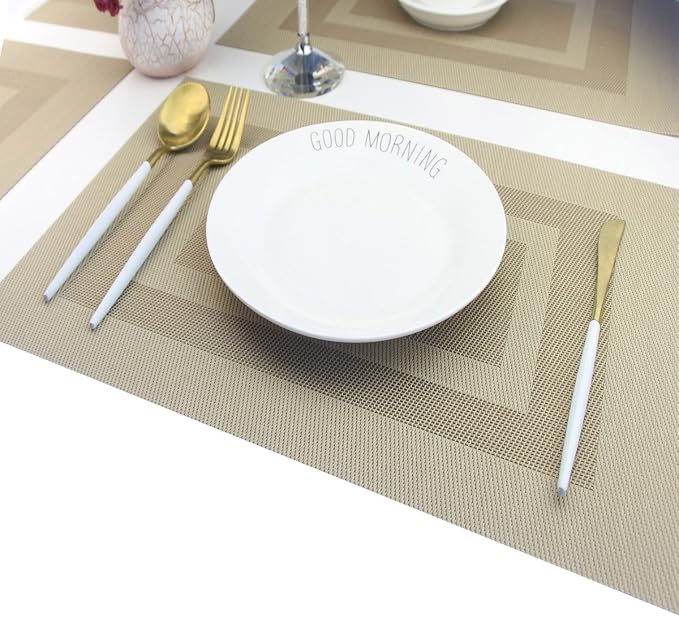 PIGCHCY Placemats Heat Resistant Non Slip Plastic Table Mats Washable Easy to - Image 6