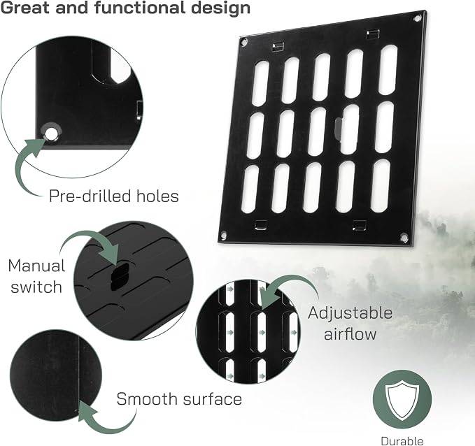 Vent Systems 8" x 8" Inch Metal Air Vent Grille - Image 3