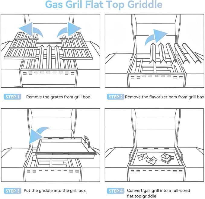 Full-Size Griddle Inserts for Weber Spirit 300 Spirit II 300 Series, Flat Top - Image 7