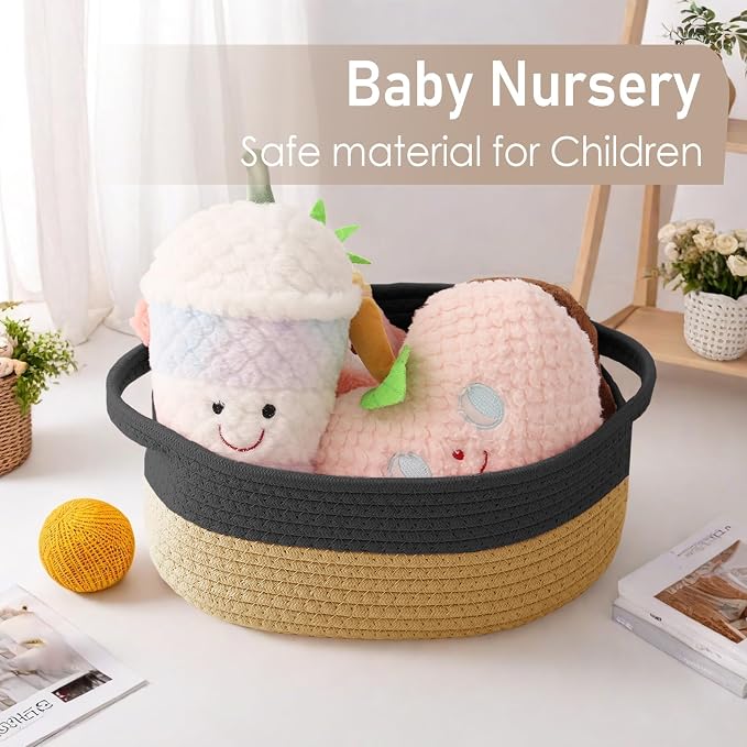 Woven Basket, Small Rope Storage Bin - Image 5