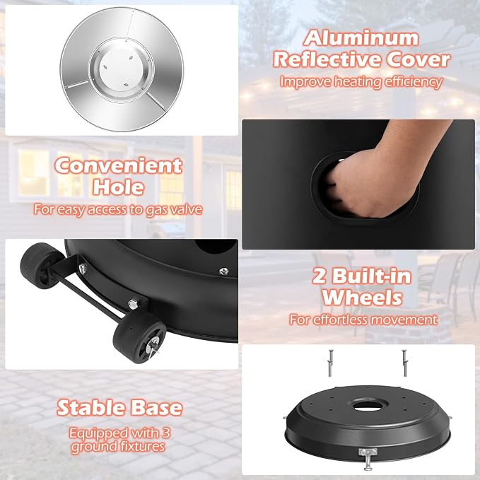 Tangkula 50, 000 BTU Propane Outdoor Heater, Patio Heater - Image 7