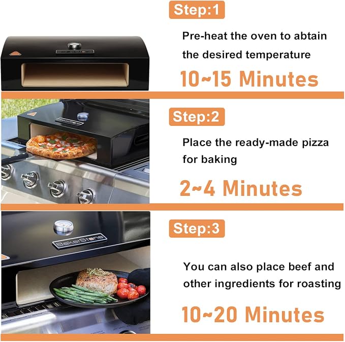 BakerStone Outdoor Pizza Oven, Propane Gas Pizza Oven - Image 4