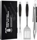 Stainless Steel BBQ Tool Set | Dark-Dyed Wood Handles | Heavy Duty Grilling by Grilaz