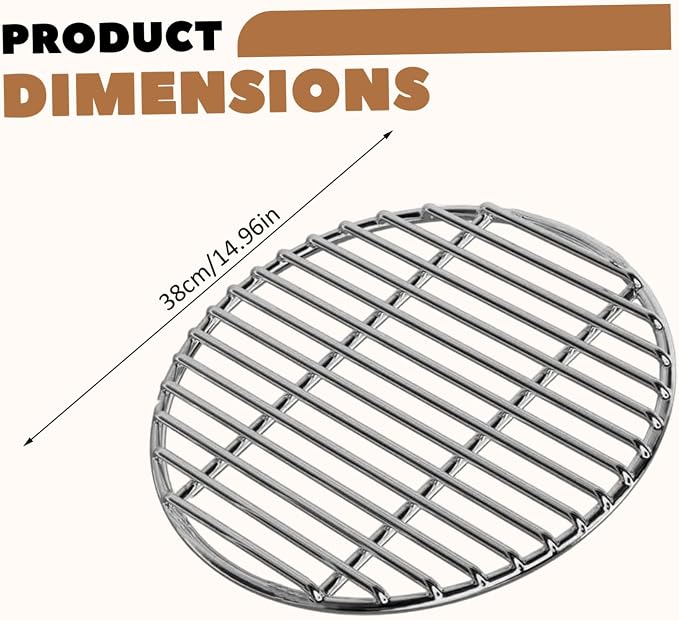 Grill Grates Replacement 15 Inch Round Heat-Resistant Stainless Steel Grill - Image 4