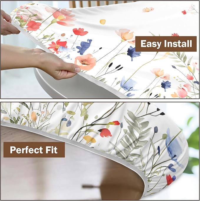 Spring Summer Floral Round Fitted Tablecloth - Image 6