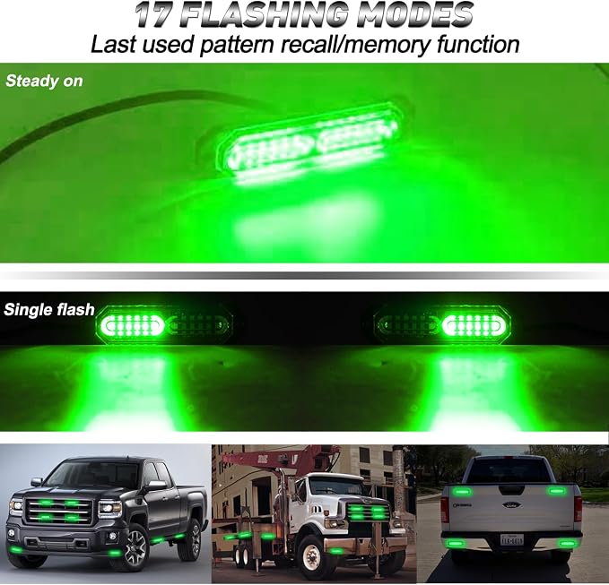 ASPL 8pcs Sync Feature Ultra Slim 12-LED Surface Mount Flashing Strobe Lights - Image 6