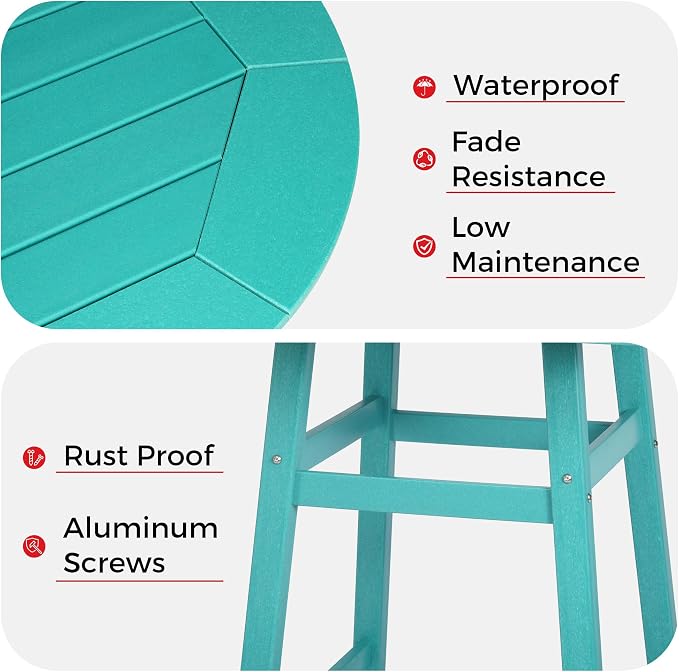 Costaelm Patio Bistro Table, Outdoor Bistro Dining Pub Table - Image 6