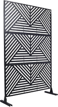 Outdoor Privacy Screen with Geometric Design – Metal Decorative Panel, by FRITHJILL