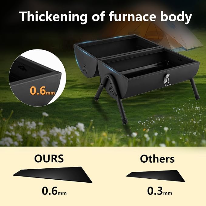Portable Charcoal Grill Outdoor Stove: BBQ Easy to take Two Side Carbon Griller - Image 5