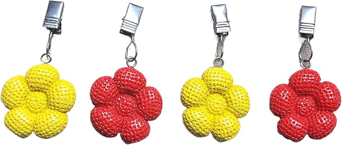 TwoFish Home Set of 4 Flower Resin Tablecloth Weights Clips Handicraft Flower - Image 3