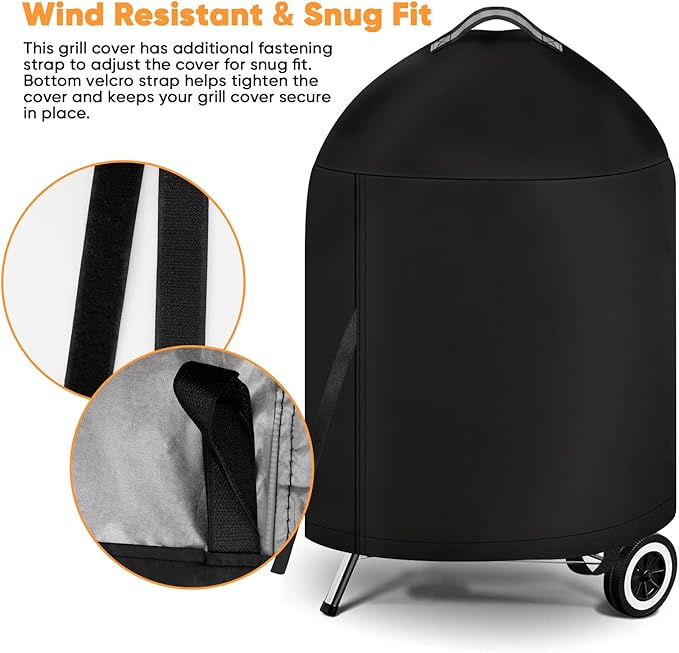 iCOVER Grill Cover for Weber 22 Inch Charcoal Kettle- Heavy Duty Waterproof BBQ - Image 5
