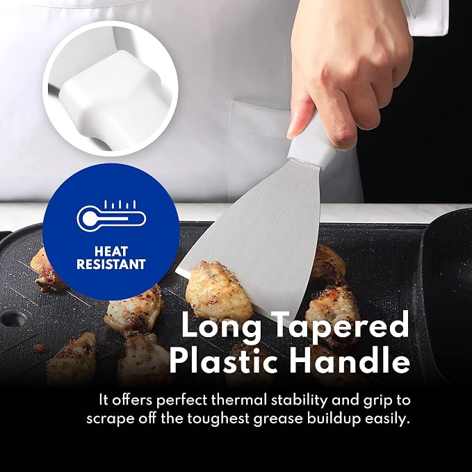 New Star Foodservice 38347 Plastic Handle Slant Edge Grill Scrapers, 4 by - Image 5