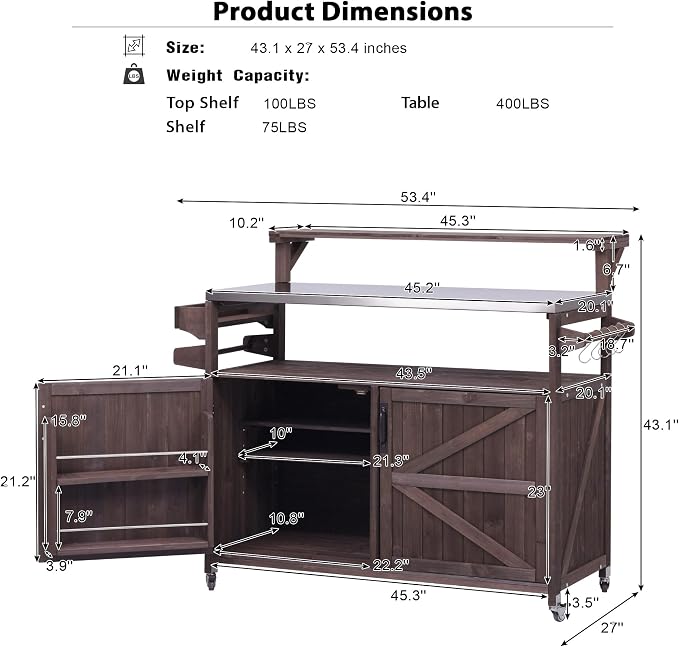 53.3" Outdoor Kitchen Island - Image 2