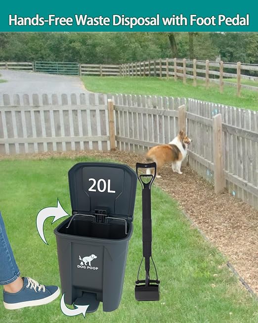 Large Dog Poop Trash Can Outdoor 20L / 5.3 Gallon - Image 5