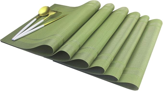 PIGCHCY Heat Insulation Non Slip Plastic Placemats, Washable Easy to Clean - Image 2