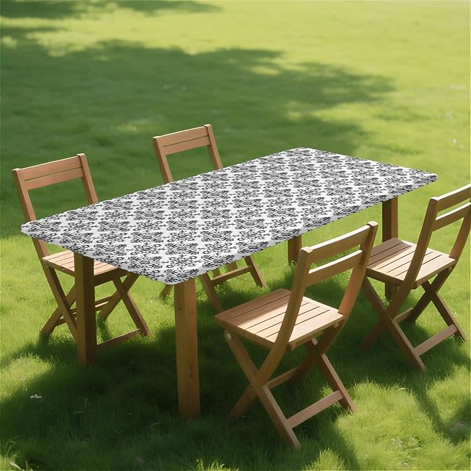 Rectangle Table Cloth Cover Waterproof Elastic Fitted Polyester Fitted - Image 8
