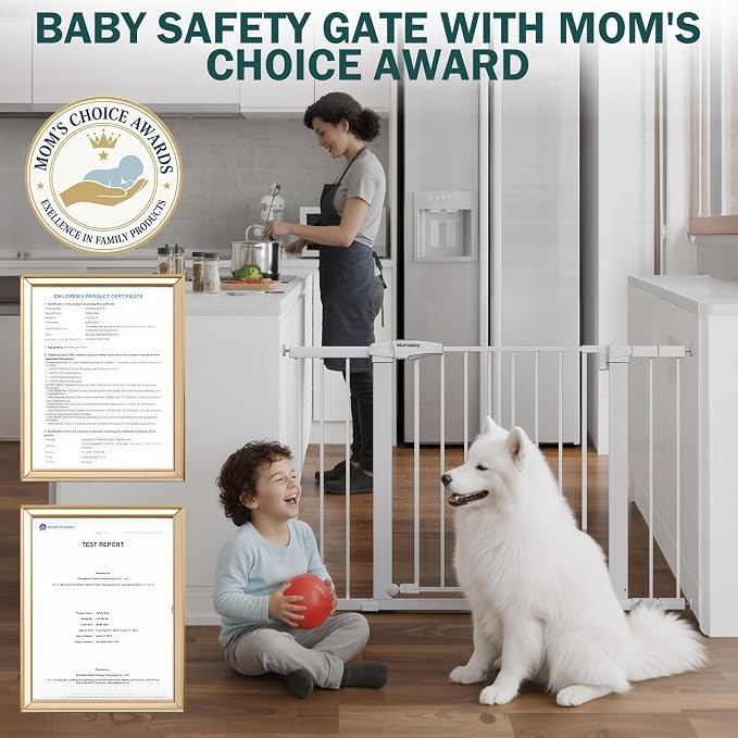 Mumeasy 36" Extra Tall Dog Gate, Auto Close Baby Gate - Image 2