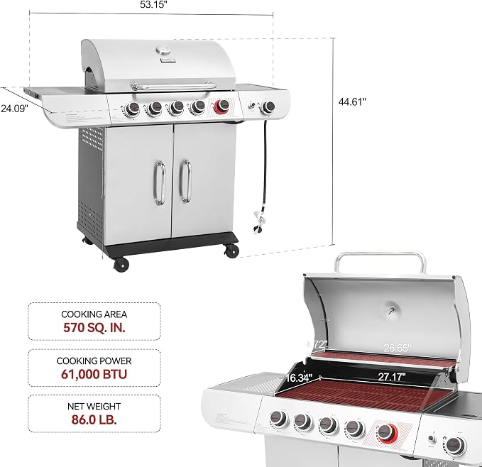 Royal Gourmet SG5002 5 Burner Propane Gas Grill - Image 3