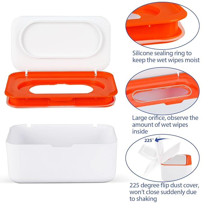 Baby Wipes Dispenser, Wipes Case Baby Wipe Holder Keeps Wipes Fresh, Easy Open - Image 4