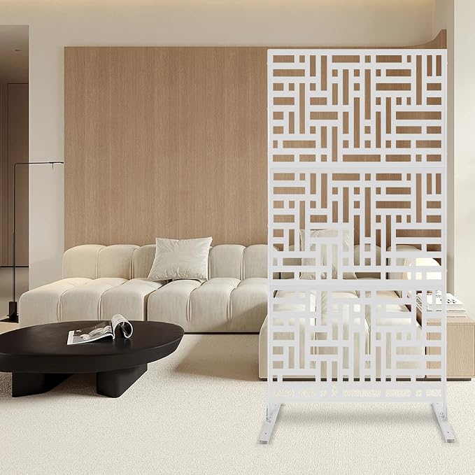 Privacy Screen, 35.4" W x 74.4" H Metal Outdoor Decorative Privacy Screen - Image 7