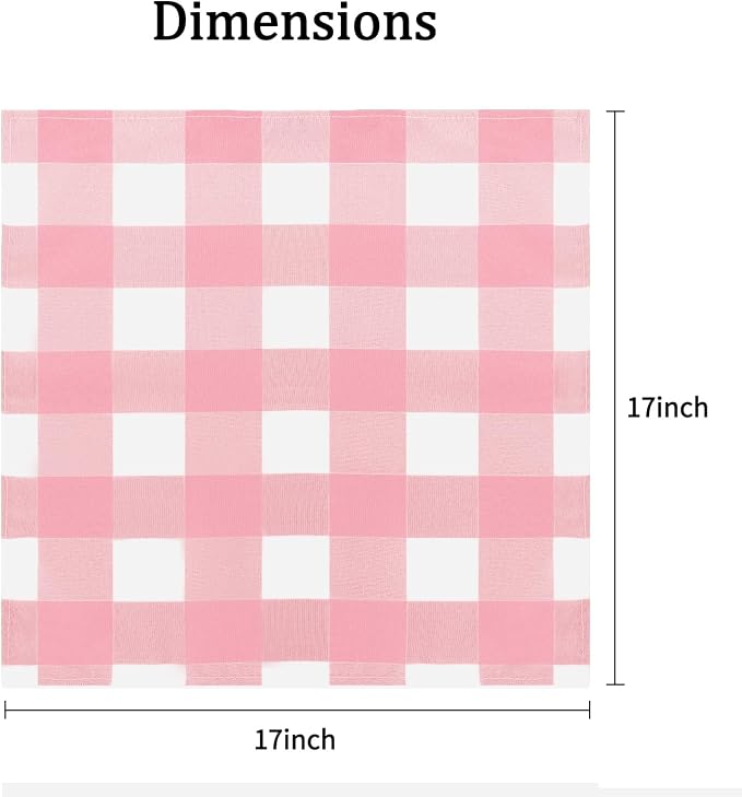 Buffalo Plaid Table Napkins Set of 25 Checkered Cloth Napkins 17x17 inch - Image 2