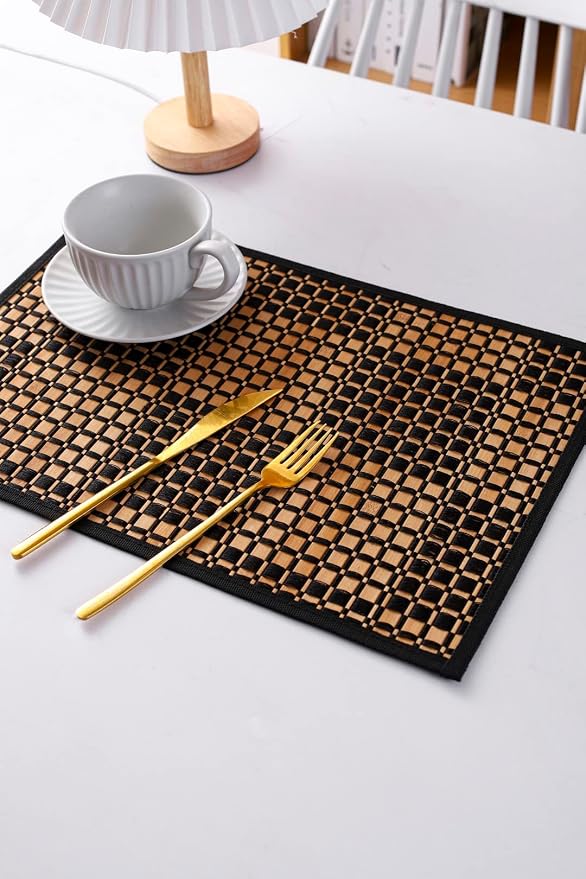 Bamboo Placemats Set of 4, Woven Table Mats - Image 7
