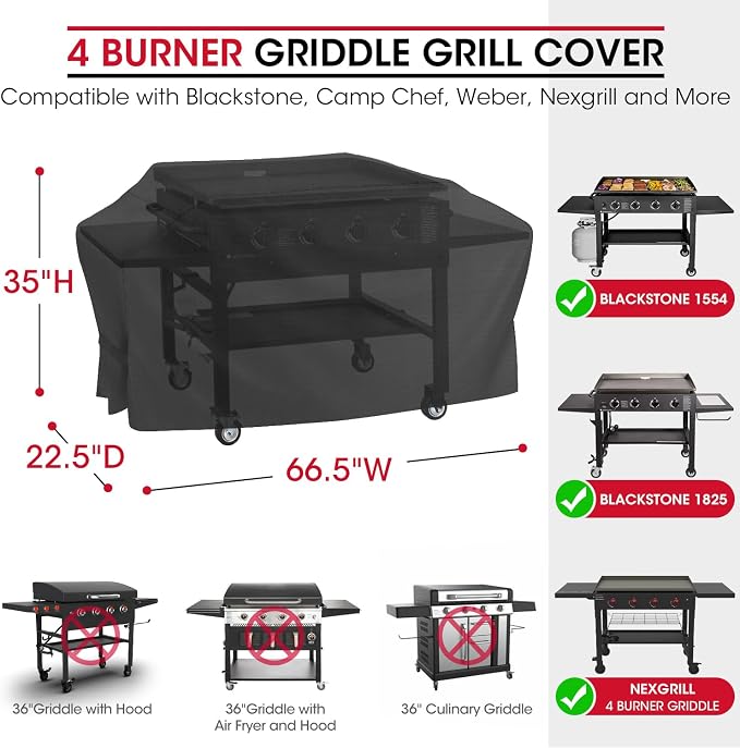 Unicook Griddle Cover for Blackstone 36 Inch 4 Burner Grill, Unique UV - Image 2