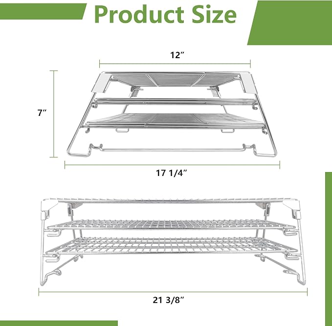21" 3-Tier Foldable Sliding Jerky Racks - Image 2