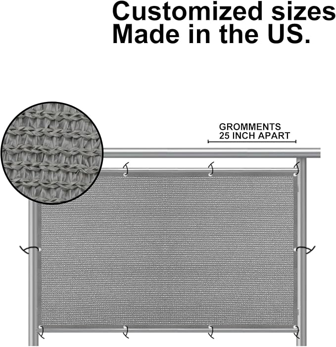 Eden's Decor Balcony Privacy Screen Grey 3'x 22' Cover Mesh Windscreen - Image 5