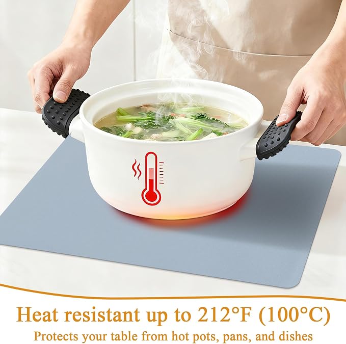 SHACOS Placemats Set of 6 Faux Leather Waterproof Leakproof Wipeable PU - Image 4