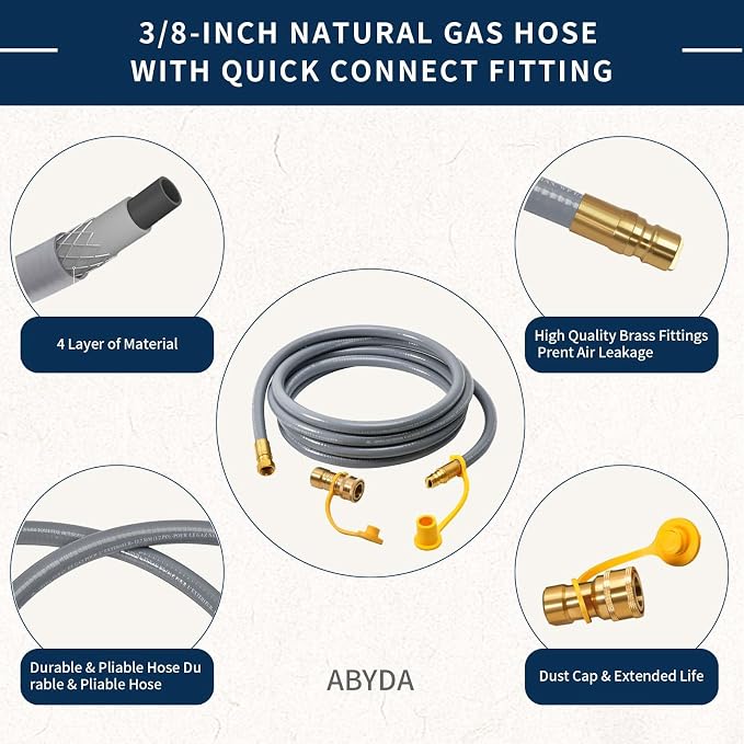 ABYDA 24 Feet 3/8" ID Natural Gas Grill Hose - Image 6