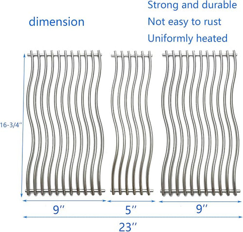 16-3/4" Stainless Steel Waved Cooking Grates Replacement - Image 2