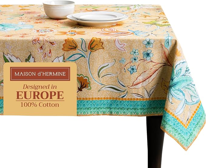 Maison d' Hermine Table Cloth Rectangle Table 100% Cotton 60 x 108 Inches by MaisondHermine