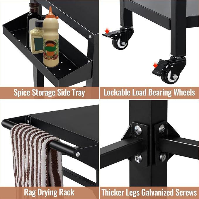 Outdoor Grill Cart Stand Table Pizza Oven - Image 4
