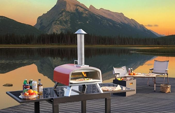 PIZZELLO 16" Outdoor Pizza Oven Propane & Wood Fired Stainless Steel Pizza Grill - Image 2