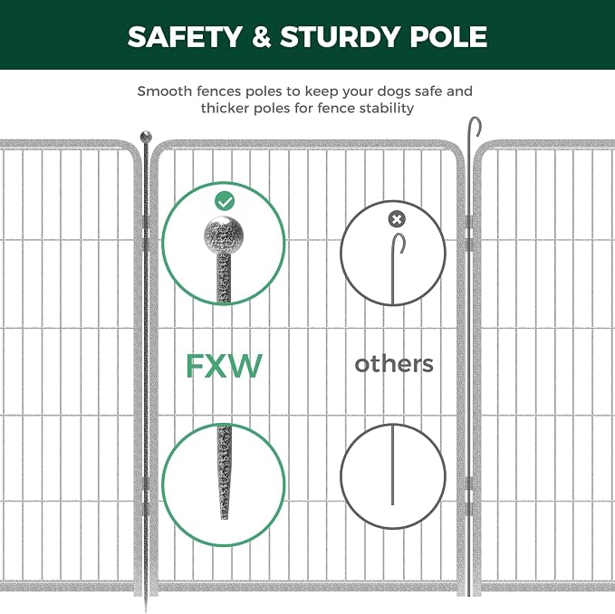 FXW Garden Fence Outdoor for The Yard – 40in x 18.2ft Heavy Duty Metal Animal - Image 4