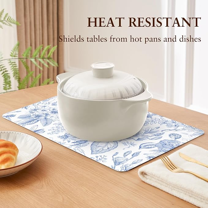 QIYI Placemats Set of 6, 12x18 Inch Faux Leather Place Mats - Image 6